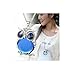 Exwking Trendy Necklace Crystal Jewelry Statement Women Silver Owl Chain Long Necklaces(blue)