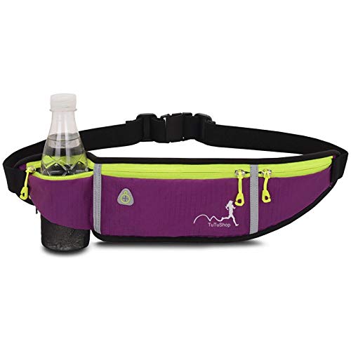 TuTuShop Lightweight Running Belt Adjustable Running Waist Pack with Elastic Strap Running Pouch Phone Holder Accessories for iPhone Samsung,Workout Fanny Pack for Men/Women (Purple)
