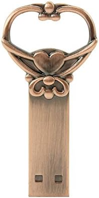 CHUYI Vintage Metal Love Knot Key Shape 64GB USB 2.0 Flash Drive Waterproof Pen Drive Memory Stick USB Stick Cute Thumb Drive Gift