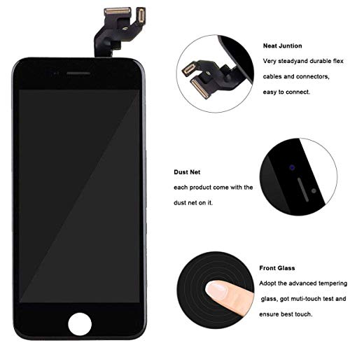 FFtopu Compatible with iPhone 6s Plus Screen Replacement Black，LCD Display with 3D Touch Screen Digitizer Full Assembly+Home Botton+Front Camera+Earpiece+Free Screen Protector+Repair Tools Kit - Thumbnail 3