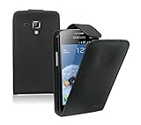 Membrane - Black Leather Vertical Case for Samsung Galaxy S Duos 2 (GT-S7582) - Flip Phone Cover