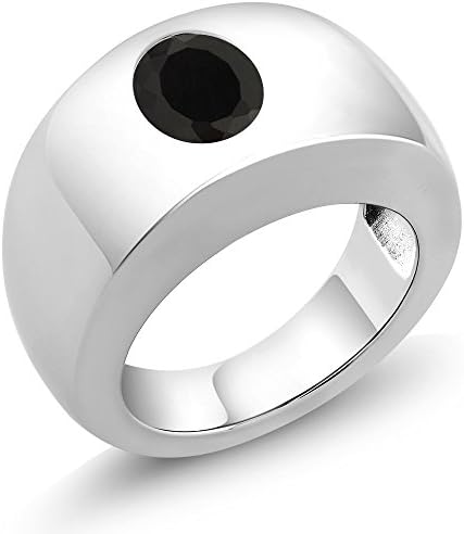 Sterling Silver Oval Genuine Black AAA Onyx Men's Solitaire Ring (2.00 cttw, Available in size 7, 8, 9, 10, 11, 12, 13)