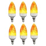 6 Pack 2 Modes LED Flame Light Bulb, E12 Candelabra