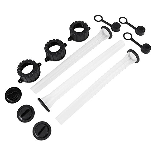 Zerone Gas Can Spout,Replacement Stop Flow Spout Gas Can Spout Fuel Container Spout Gasket Stopper Screw Cap Collar Rear Vent Cap (3 Set)