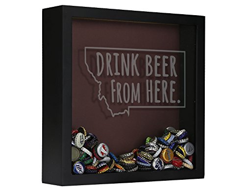 Beer Cap Shadow Box, Drink Beer From Here: Montana - Thumbnail 2