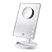 Pretty See Lighted Makeup Mirrors Touch Screen 21 LEDs Square Desktop Cosmetic Mirror with Removable 10x Magnifying Mirrors (Batteries not Included)