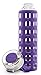Ello Syndicate Glass Water Bottle with One-Touch Flip Lid, Grape