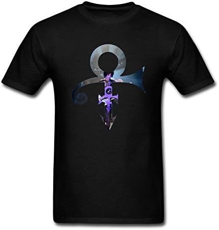 OrlaSton Men's Prince Band Logo T-Shirt Black T Shirt Black Large