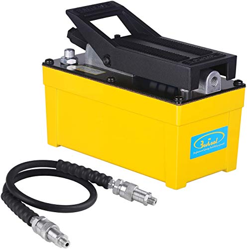 BESTOOL Air Hydraulic Pump - 10,000 PSI Hydraulic Pressure 1/2 Gal Reservoir Foot Pump Air Treadle Foot Actuated Hydraulic Pump (Single Acting) Yellow