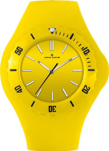 Alpha Saphir Damen-Uhren Quarz Analog 345I, 38 mm gelb