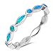 Sterling Silver White Lab Created Opal All Seeing Eyes Stackable Band Ring Sizes 5-10