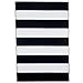 Lavish Home, Black/White Breton Stripe Area Rug, 3'3