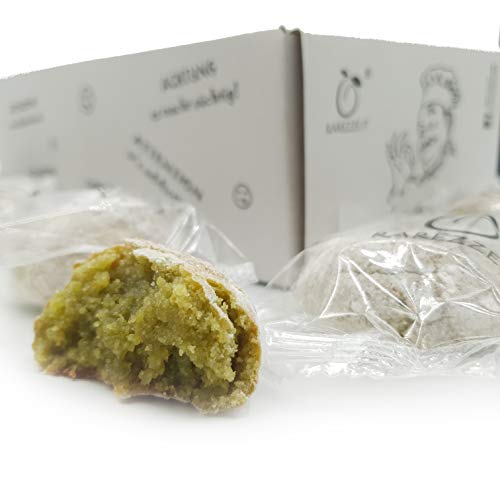 RAREZZE - Paste di mandorla siciliana al PISTACCHIO, produzione ARTIGIANALE, preparate ALL'ORDINE in monoporzione. Confezione regalo decorata (gr.400). RAREZZE: la pasticceria tradizionale di Sicilia - immagine 4