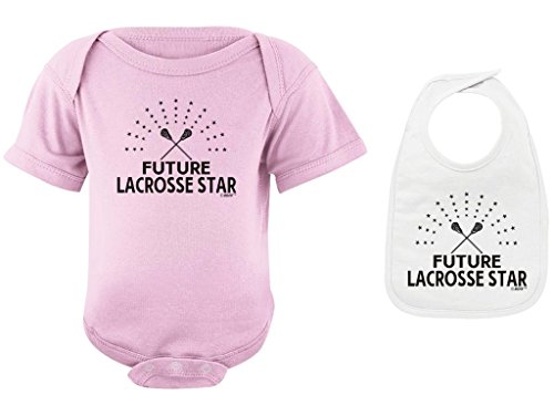 Baby Registry Gifts Future Lacrosse Star Pink Bodysuit White Bib Bundle 24 Months - Thumbnail 3