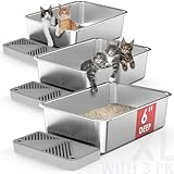 3 Pack 19.6"x13.7"x6" Stainless Steel Litter Box
