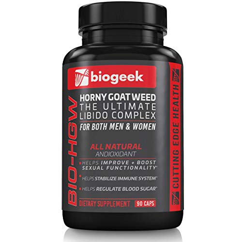 BIOGEEK Premium Horny Goat Weed Improves Your Libido, Immune System and Cardiovascular Health and Helps Regulates Blood Sugar for Men and Women Made in The USA