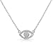 My Daily Styles 925 Sterling Silver White CZ Womens Evil Eye Hamsa Pendant Necklace