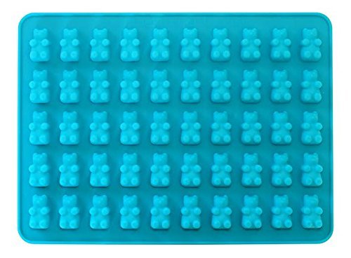 50 Cavity Silicone Bear & Chocolate Mold - Gummy Bear Maker, Healthy Sugar Free Gummy's & Candies at Home. By The Kitchen Fix (Patent Pending)