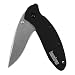 Kershaw Black Scallion (1620SWBLK) Pocket Knife with 2.4 In. Stonewash Blade, Lightweight Carry, Liner Lock and Strong, Scratch Resistant Black Aluminum Handle, 2.3 oz.