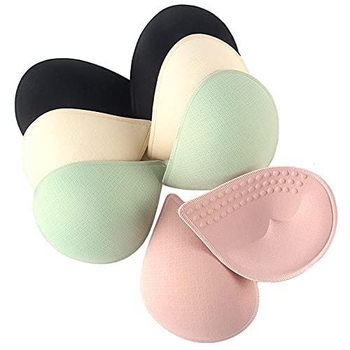 Bra Pads Inserts 4 Pairs, Latex Bras Cups Inserts Removable for Women's