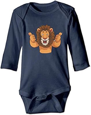 Johnson Hop Leon De Dibujos Animados Dando Dos Pulgares Hacia Arriba Mameluco Del Bebe Del Nino Del Nino De Gilr Mameluco Infantil De Manga Larga 18m Azul Marino Amazon Es Deportes Y Aire Libre