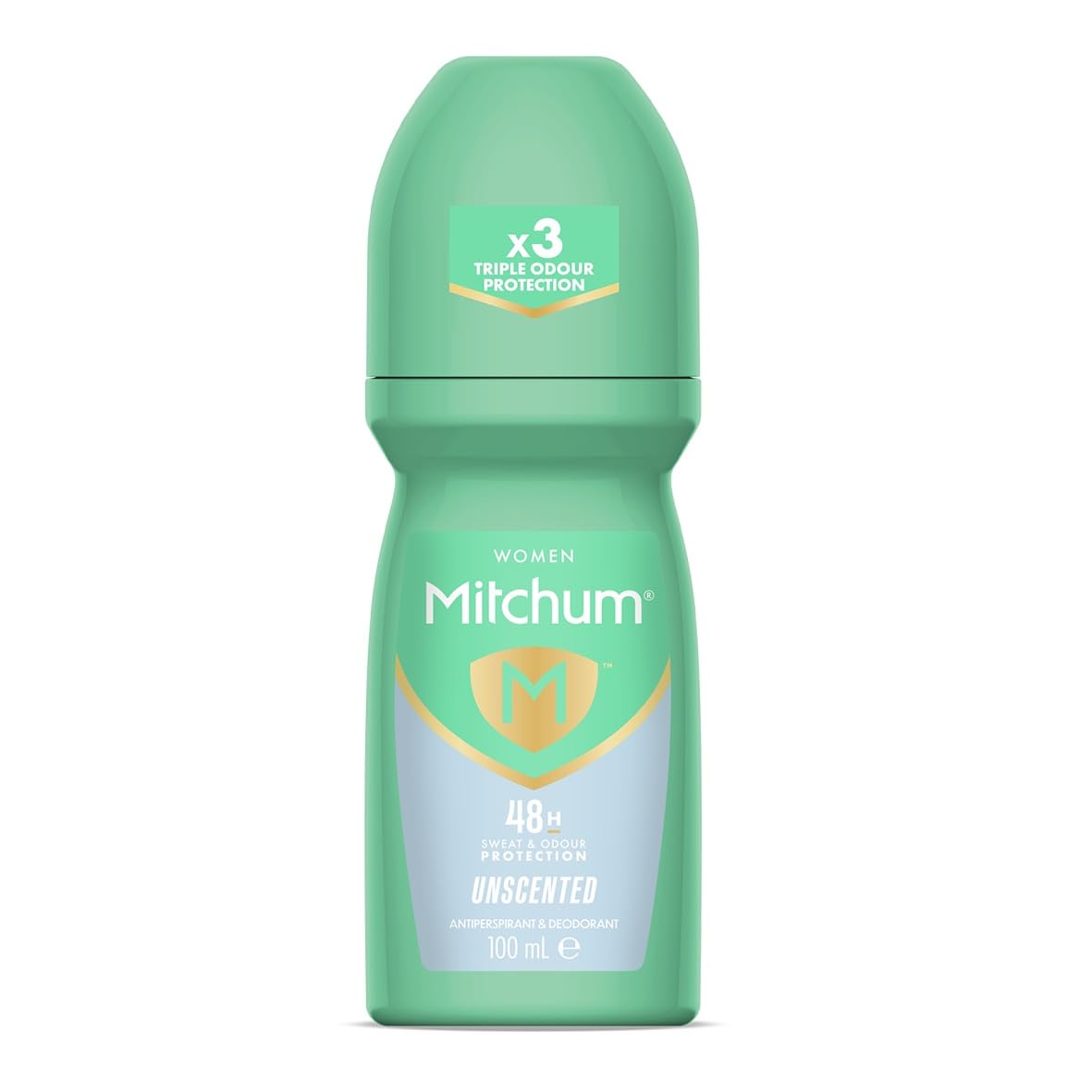 Mitchum Women 48HR Protection Roll-On Deodorant & Antiperspirant (100ml) Unscented, Dermatologist Tested (Packaging may vary )