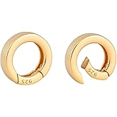 PH PandaHall 2pcs 925 Sterling Silver Spring Clasp Gold Spring Gate Rings, 12mm Round Spring Gate O Ring Clasp Spring Clasp Connector for Necklace Pendents Bracelets Anklet Jewelry Making