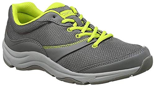 Vionic Women's Action Kona Lace-up Walking Fitness Shoes - Ladies Sneakers with Concealed Orthotic Support Grey 9 M US