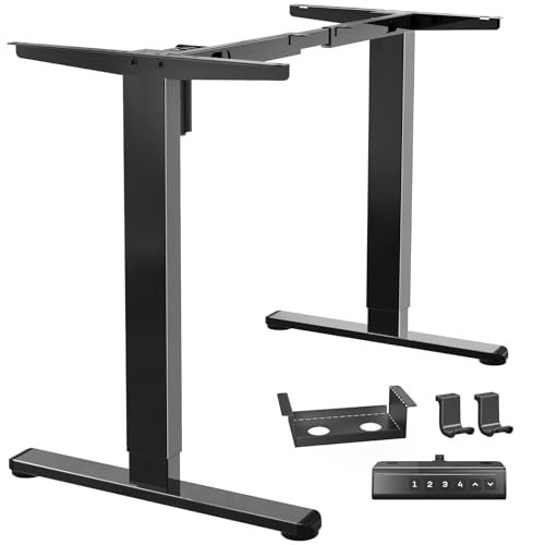Marsail Height-Adjustable Standing Desk Frame, Electric Standing Desk Legs with Powerful Motor, Height-Adjustable Desk Legs with 176 lbs Max Load for Various Desktops, 35.4"x28.3"