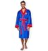DC Comics Superman Mens Fleece Bath Robe, Blue, One Size
