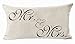 Queen's designer Sweetheart Mr and Mrs Black Valentine's Day Courtship Gift Cotton Linen Decorative Throw Lumbar Waist Pillow Case Cushion Cover Rectangle 12 X 20 Inches