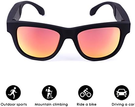 Bone Conduction Headphones Wireless Sports Bluetooth Glasses, BT4.0 Handfree Sunglasses Talk Music Eyes Glasses, with NFC for and Android Sun Glasses,Color
