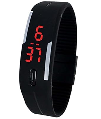 Unique Hunt 2018 Special Collection LED Digital Band Black Color Date Time Display Smooth Rubber Boys and Childrens Watch