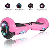 ROCKETX Hoverboard with Bluetooth Speaker LED Wheel (Pink)