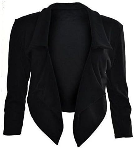 GenericNew Womens Ladies 3/4 Sleeve Crop Waterfall Short Blazer Jacket Coat Plus Size 8-32