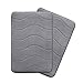 Flamingo P Microfiber Memory Foam Fieldcrest Luxury Bath Rugs, 17-Inch by 24-Inch, Gray, Waved Pattern, Two Pieces