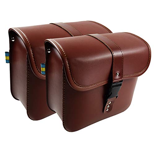 Rebacker Motorcycle Saddle Bag Universal for Harley for Honda for Yamaha Cruiser PU Leather Tool Bag Panniers