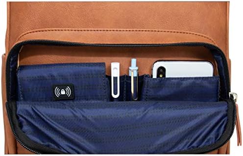 Kenneth Cole On Track Pack Vegan Leather 15.6” Laptop & Tablet Bookbag Anti-Theft RFID Backpack for School, Work, Travel 5 Kenneth Cole On Track Pack Vegan Leather 15.6” Laptop & Tablet Bookbag Anti-Theft RFID Backpack for School, Work, Travel