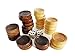 Wood Checkers Backgammon Pieces +Dice Natural Dark Brown Wooden