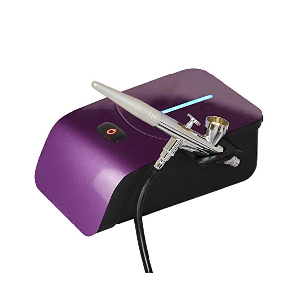 AMUR Profi AirBrush Set Carry IV-TC Violett - Airbrush Kompressor mit Sensor-Touch-Control-Technologie/AIRBRUSHPISTOLE SINGLE ACTION 208D mit 0,4mm Nadel/DÃ¼se