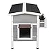Petsfit Large Outdoor Cat House Waterproof, Outside Feral Cat Shelter with Escape Door & Stair Weatherproof
