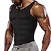 Men 2-in-1 Waist Trainer Vest, Sweat Body Shaper Tank Top, Neoprene Zipper Adjustable Strap Workout Sauna Suit (Black Body Shaper Vest with Zipper, XL)