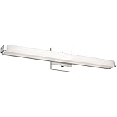 Kuzco Lighting Latitude-Slim 21" Vanity Light | Chrome Finish | White Acrylic Diffuser | Modern Integrated LED Wall Light | M