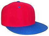 THS Retro Vintage Ness Style Snapback Cap (One Size, Red/Royal Blue)