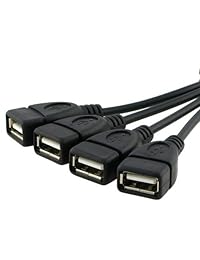 finigo Portable USB adaptador de extensión de 3.0 hub + Super Velocidad 5 Gbps de 4 puertos USB 3.0 Cable, negro(Black 4port)