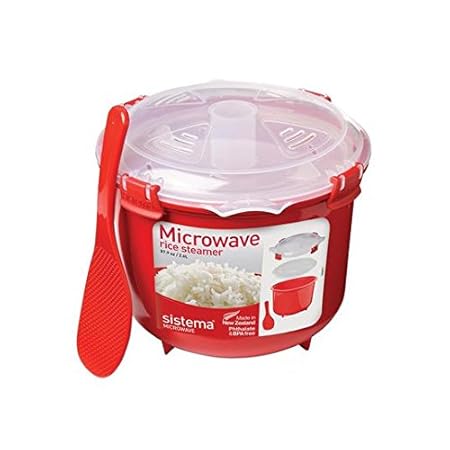 Sistema plástico Microondas arroz al Vapor 2.6L, Rojo: Amazon.es ...