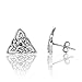 925 Sterling Silver Small Celtic Trinity Triangle Knot 13 mm Post Stud Earrings