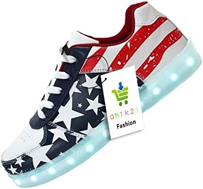 Hot USA Flag Boy Light Up Shoes Adult Mens Led Shoes 7 Colors Party shoes