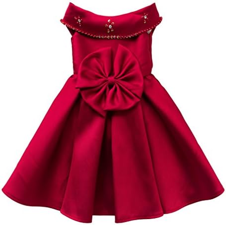 Colorful Childhood Princess Girls Dress Kids Party Wedding Dresses Burgendy Size 5T