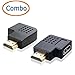 WOVTE HDMI Right Angle Port Saver Vertical Flat Adapter Male to Female 90 Degree&270 Degree Combo